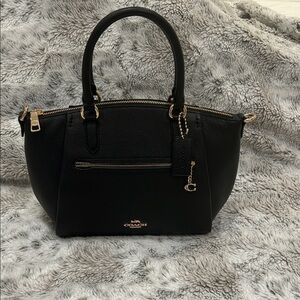 Coach Black Satchel with Gold Accents